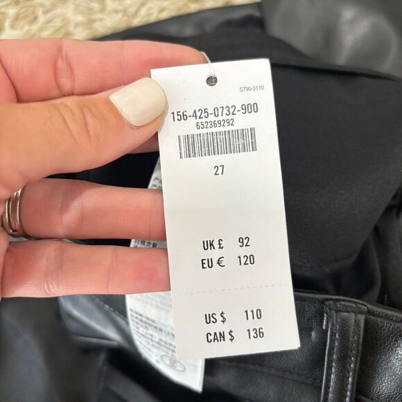 Abercrombie & Fitch Vegan Leather Ankle Straight Ultra High Rise Pants NWT - Picture 10 of 12